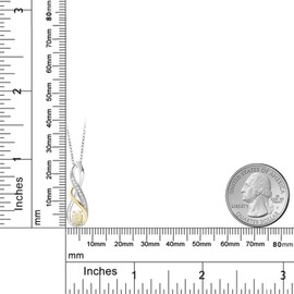 Gem Stone King 925 Silver and 10K Yellow Gold 6X4MM Oval Cut Gemstone Birthstone and Lab Grown Diamond Pendant Necklace For Women | With 18 Inch Silver Chain