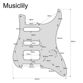 Musiclily Pro 11-Hole Round Corner HSS Strat Guitar Pickguard for Uncovered Humbucker Strat Style Electric Guitar, 3ply Cream