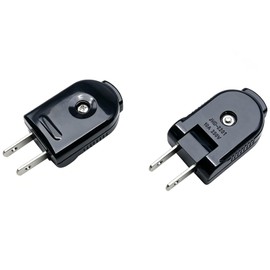LBTODH 2 PCS 90 Degree Rotatable Extension Cord Replacement Plugs Straight Blade 2 Pole 2 Pin Electrical Plug Suitable for Small Appliances (Black)