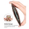 Teskyer Mini Wallet Men's Small Card Case, PU Leather Slim