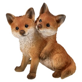 Pacific Giftware Baby Foxes Figurine, 8.46-inch Height, Tabletop Decoration