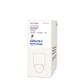 ATTITUDE ATTITUDE Dishwashing Liquid, EWG Verified, Vegan Dish Soap, Plant Based, Naturally Derived Products, Unscented, Bulk Refill, 67.6 Fl Oz