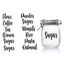Thistle Brook Cottage Flour Coffee Sugar Tea Decal Stickers Labeling for Jars Kitchen Organization 10 Pack Canisters Pantry Label