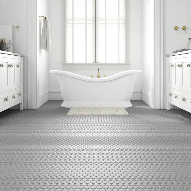 1.5" Dovetail Gray Matte Hexagon Wall Floor Tile (1 Sheets)