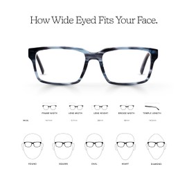 eyebobs Wide Eyed | Premium Reading Glasses for Men and Women | Rectangle Frame for Wide Faces | Grey Pattern, 2.00