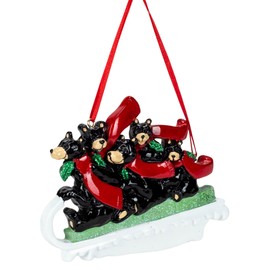 Adorno de trineo de oso negro para personalizar
