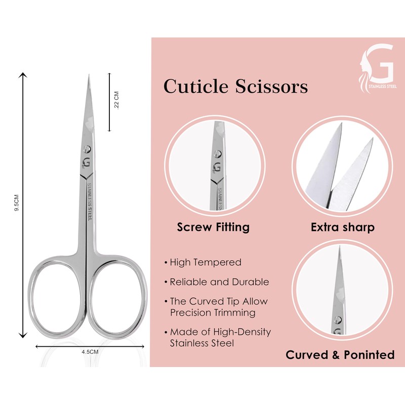 Nail Scissors Curved - Professional Stainless Steel Grooming scissors for