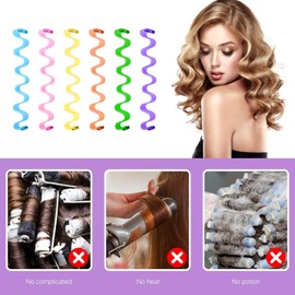 OCCOUMR Pack of 30 Curlers for Long Hair, Curlers Spiral Curls Styling Kit No Heat Hair Curlers Wave Styles with 2 Pieces Styling Hooks for All Hair Lengths