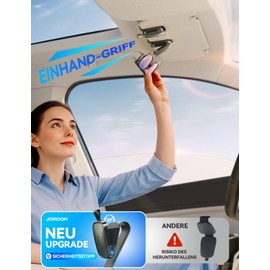 JOYROOM Glasses Holder for Car Sun Visor, 2025 Upgrade Magnetic Sunglasses Holder Car, One-Handed Operation Glasses Holder Car, Glasses Holder Compatible with All Glasses (Brown)