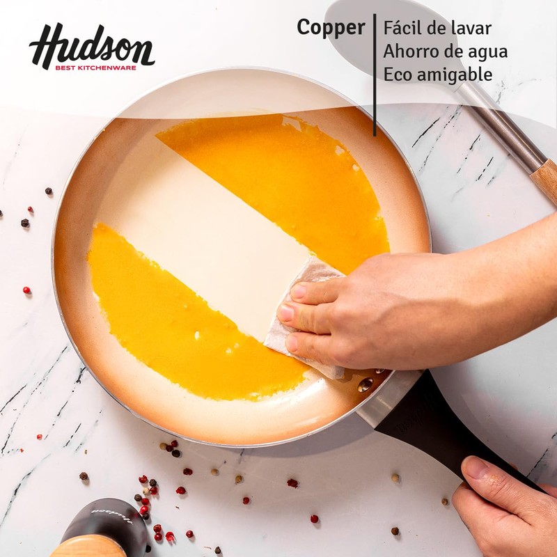 HUDSON Ceramic Nonstick Fry Pan 9.5 Inch Cookware, Pots and