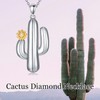 LWXIE Diamond Cactus Necklace for Women Sterling Silver Cactus Necklace