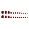 24Pcs Wine Red Press on Toenails for Women Summer Short
