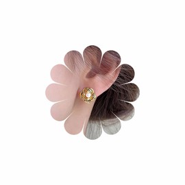 Inateannal Boho Pearl Flower Stud Earrings Gold Small Pearl Earrings Vintage Camellia Flower Earrings Metal Floral Petal Earrings Minimalist Pearl Wedding Earrings