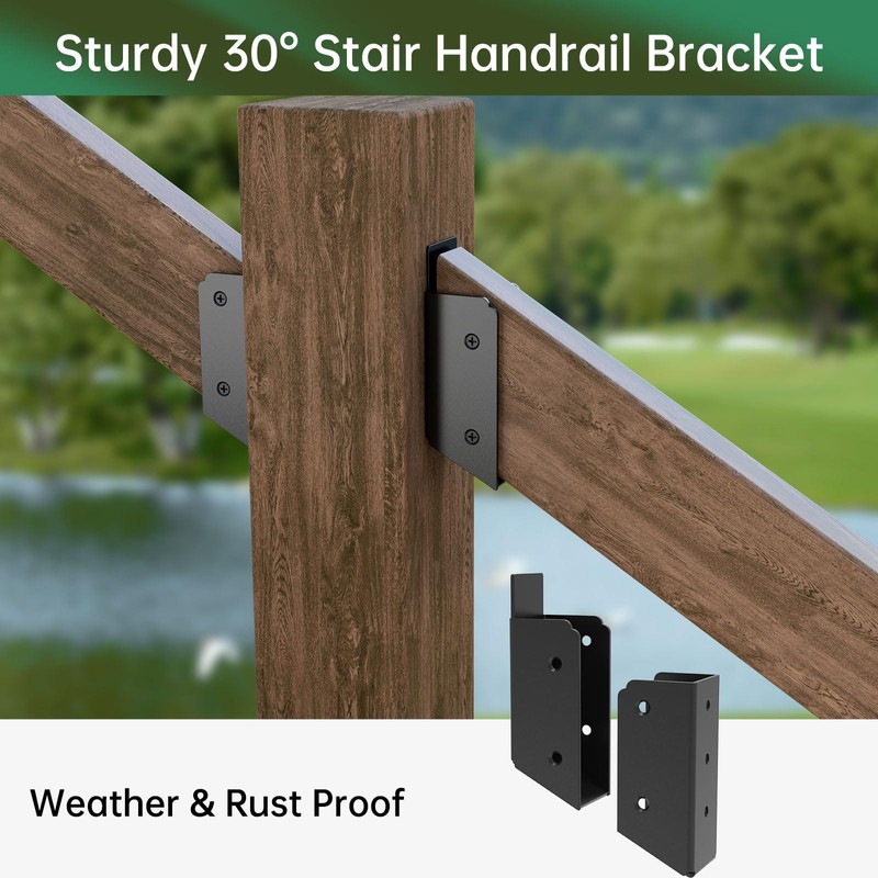 IRENPORU 4PCS 30° Stair 2”x 4” Stainless Steel Deck Railing