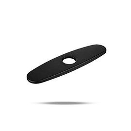 Kitchen Faucet Cover, Escutcheon Plate Faucet Hole Cover Stainless Steel Deck Plate for Kitchen Faucet 1 or 3 Hole Bathroom Sink 10” Matte Black