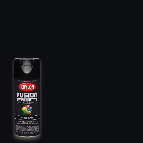 Krylon 12 oz Krylon K02702007 Black Fusion All-In-One Paint &