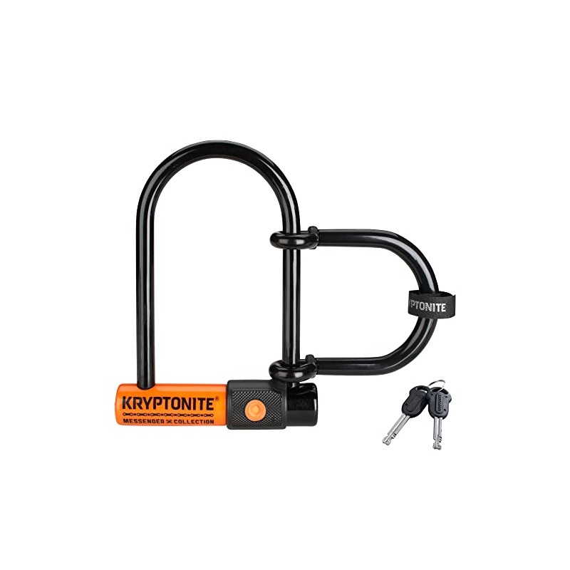 Kryptonite Messenger Mini Bike U-Lock with Wheel Extender, Heavy Duty