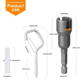 GIPTIME Screw Hooks, 50 Pieces Stainless Steel Hook Screws with Fuse, Hooks for Screwing Wall Hooks, Ceiling Hooks for Hanging Plants, White