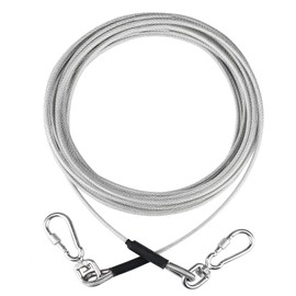 Tinnmao 15FT Dog Tie Out Cable for Yard Heavy Duty, Anti Rust Chew Proof Leash for Dog Up to 125 Lbs Lead for Outdoor