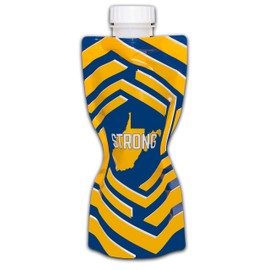 Shake It Out ® West Virginia Edition, Smash Flask, Collapsible Shaker Bottle for Protein Shakes, Supplements - 12 Ounce Reusable, Recyclable, Travel Bottle