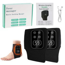 3-in-1 Ankle Massager - Foot Massager with Heat, 5 Heat Settings & 5 Vibration Modes, Foot Massager, Foot Massager, Ideal Gift for Parents, Massager for Feet, Promote Blood Circulation (Black)