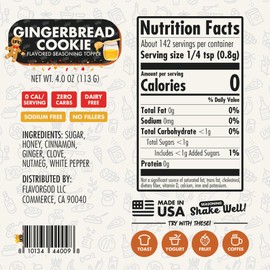 Gingerbread Cookie Seasoning Mix by Flavor God - Premium All Natural & Healthy Spice Blend for Ice Cream, Coffee, Donuts & Cookies - Kosher, Low Sodium, Dairy-Free & Gluten-Free - Great Flavor Spices and Seasoning Gift