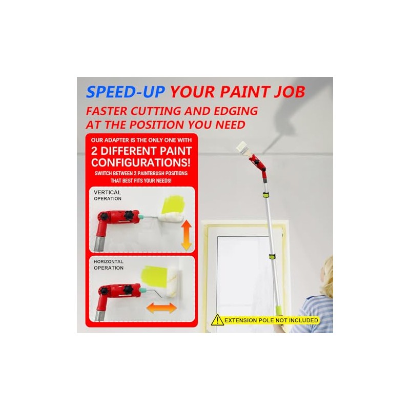 Multi-Angle Paint Brush Extender for High Ceiling, 1 PCS Extension