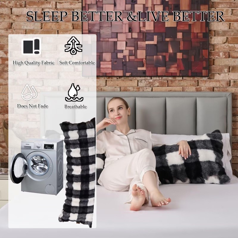 Cozy Plush Fluffy Body Pillow,Full Body Pillows for Adults,20X54 Inches
