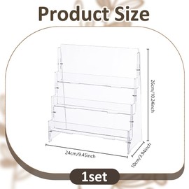 DICOSMETIC 3-Tier Acrylic Trading Card Display Stand Greeting Card Holder Portable Display Rack Clear Sports Cards Organizer for Trade Shows Vendors Retail Counter