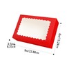 Gcardist 15Pcs Red Cookie Box with Window 22.9x15.2x6.4cm Pastry Macaron