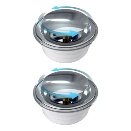 Fleximatic Coladera Redonda Push Acero Inox Anti-olores Pack 2pza 2249
