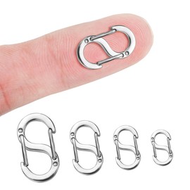 4Pcs Stainless Steel Double Opening Shortener Clasps Set for Necklace Extender or Bracelet Clasps and Closures, Shortening and Connecting, Jewelry Closure and Connector Clips
