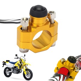 JFG RACING CNC Dirt Bike Engine Stop Start Kill Switch Button CNC with Mounting Backplate Universal for DR DRZ RM RMZ 125 250 450 650 - Yellow