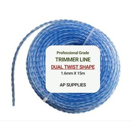 Strimmer Trimmer Line, Trim Cord Cable / Garden Grass Wire / Grass Trimmer / Strimmer Cord - superior cutting performance for all your lawn care and gardening needs.… (Blue Dual Twist, 1.6mm X 15m)