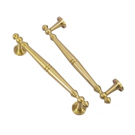 Guolich 2 Pcs Hole Centers 0mm Kitchen Drawer Handle Door Cabinet Pulls Brass Handle Modern Gold Hardware for Wardrobe Bathroom Dresser