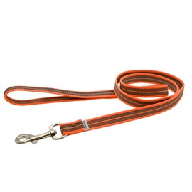 Herm Sprenger - Heavy Duty Rubberized Nylon Reflective Dog Leash 6 Feet – Safety Control No Slip Grip Loop Handle No-Tangle 360 Swivel – Comfort Lead for Small Medium Dogs (Orange)