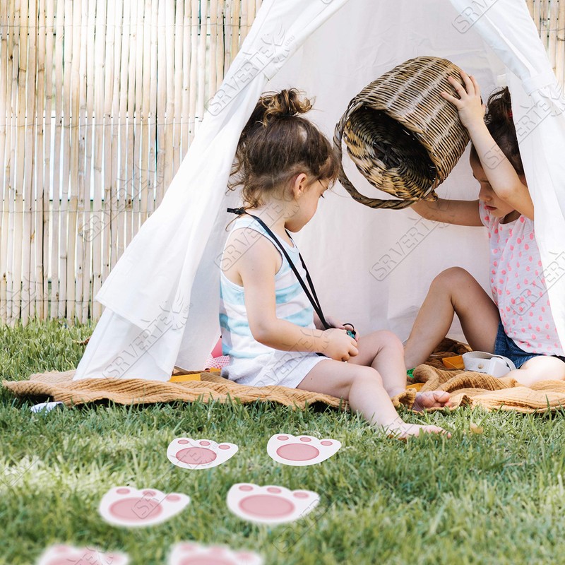 15PCs Large Bunny Footprints, Easter Bunny Feet, Egg Hunt Paw