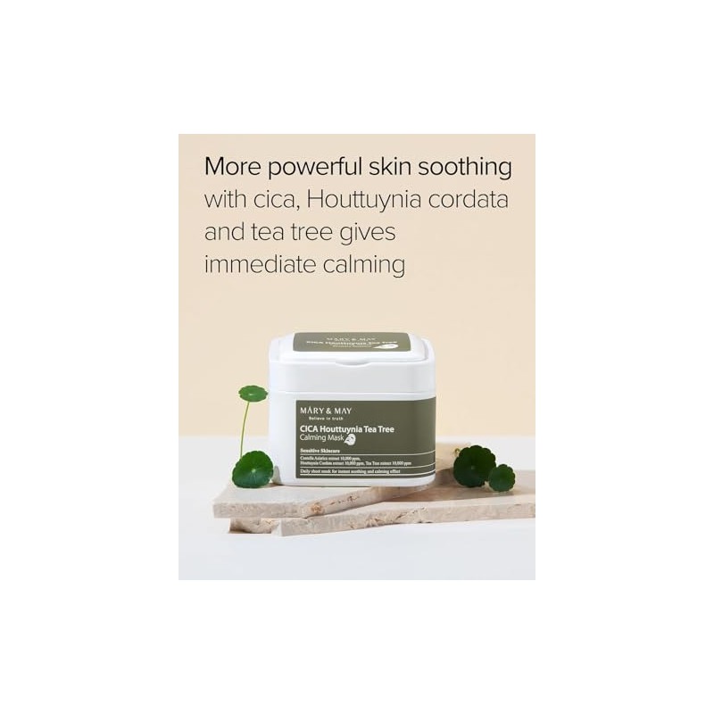 Mary&May CICA Houttuynia Tea Tree Calming Mask - Daily Pull