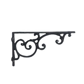 Facaler Heavy Duty 8.1"x4.4" Vintage Brackets for Floating Shelves & Kitchen Storage, 8 inch Cast Iron Shelf Brackets - Industrial Wall Mounted Corner Supports with Hardware (Black, 2 Pieces)
