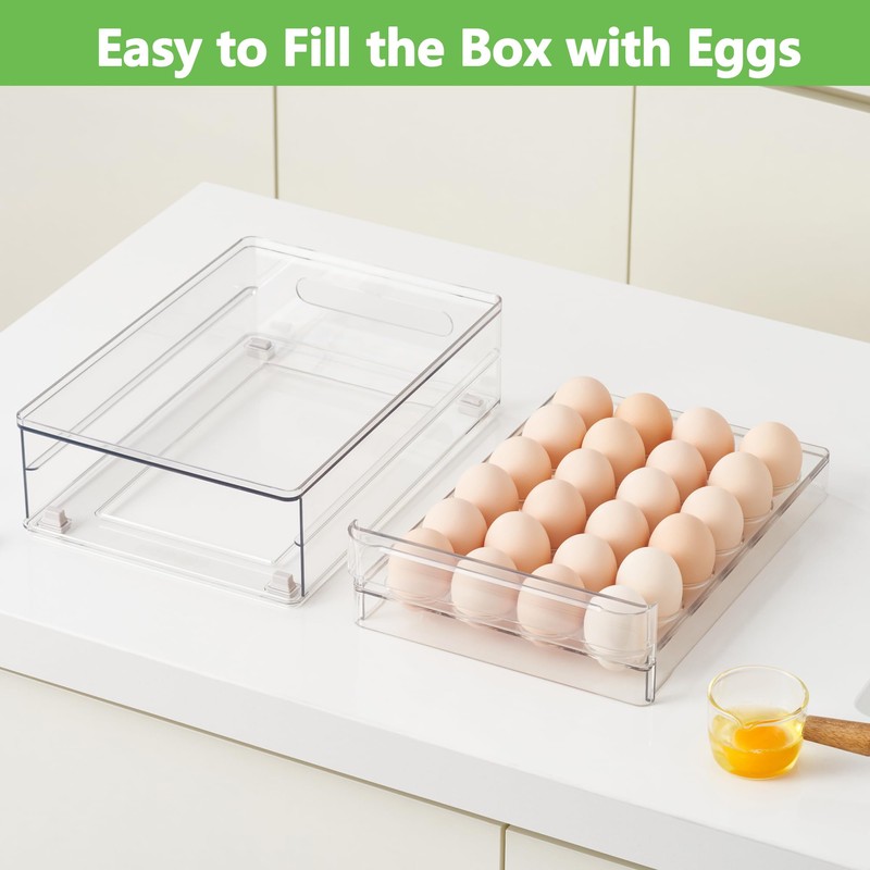 vacane 24 Capacity Egg Holder for Refrigerator Organizer Bins, BPA