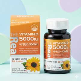 The Real Vitamin D 5000IU, 180 tablets, 2 units / 더리얼 비타민D 5000IU, 180정, 2개