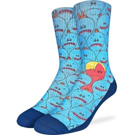 Good Luck Sock Men's Rick and Morty, Mr. Meeseeks, Adult, Shoe Size 8-13