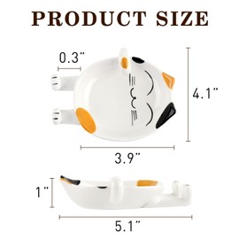 TBWHL Cat Shaped Spoon Rests 2pcs (Red & Yellow)