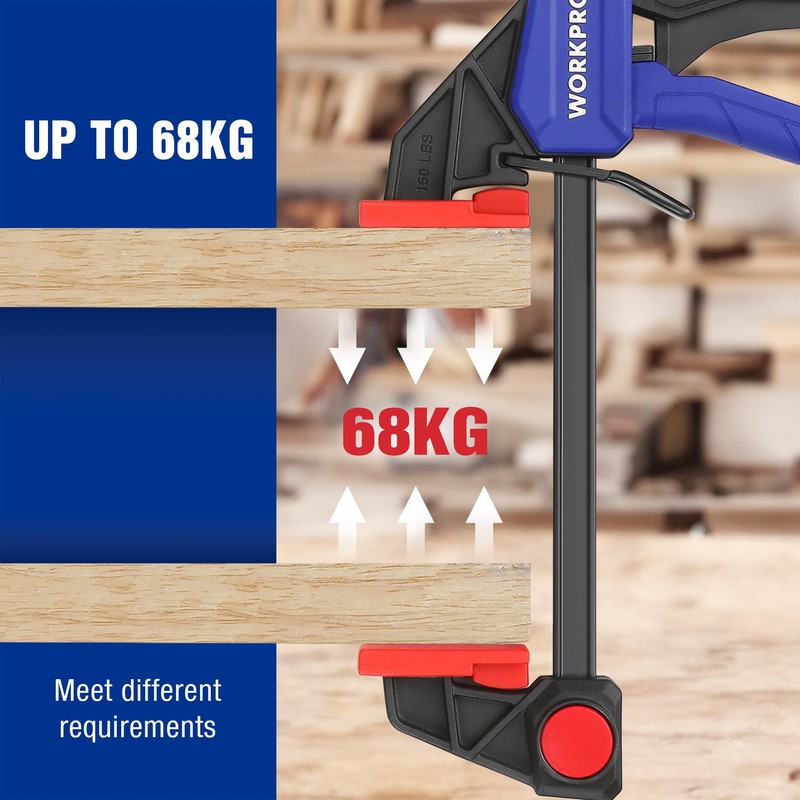 WORKPRO 150mm Ratchet Bar Clamp Set, 285mm Spreader, Quick Release
