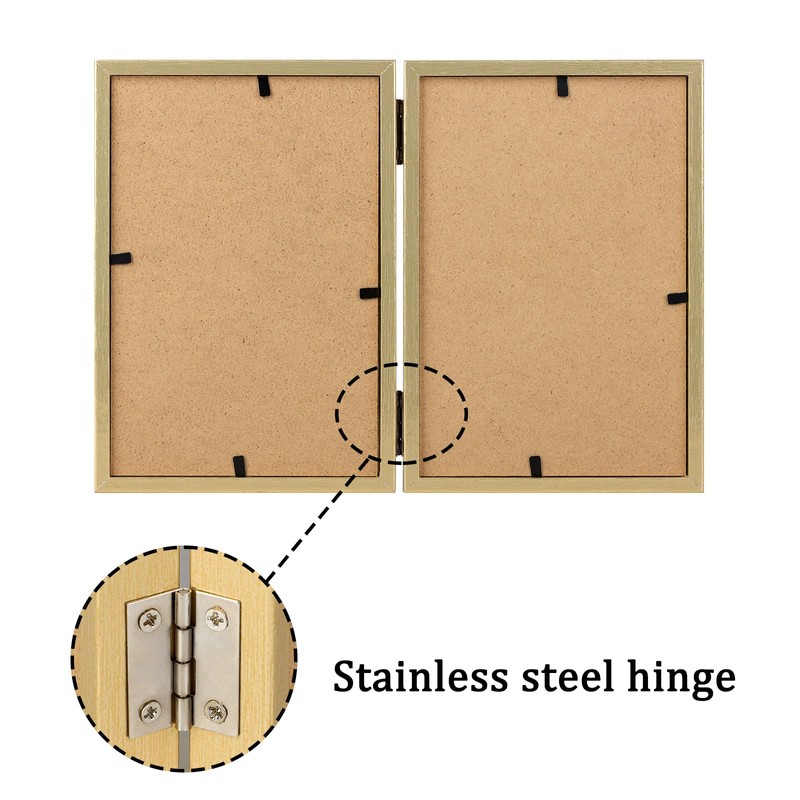ORIVAN 4x6 Double Picture Frames Hinged Folding Photo Frames Vertical