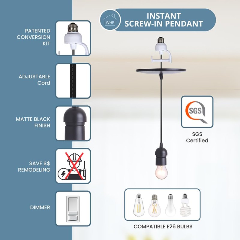 Worth Home Products - Instant Pendant Converter Adapter Only Kit