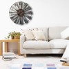 Mrocioa 24inch Windmill Distressed Metal Wall Clocks Rustic Large Decorative