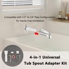 YKEBVPW Tub Spout Adapter Four-in-One Universal Bathtub Faucet Spout Diverter