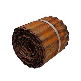 Metal Landscape Edging Border,8 inch × 40 feet Corrugated Garden Edging for Flower Bed,Lawn (Rusted, 8 Inch × 40FT)