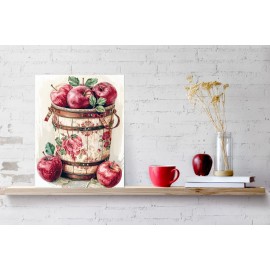 Twisted R Design 11x14 Apple Pail Kitchen Canvas Print Wall Art